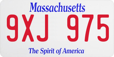 MA license plate 9XJ975