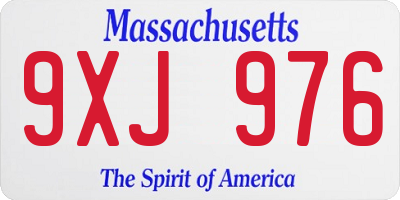 MA license plate 9XJ976