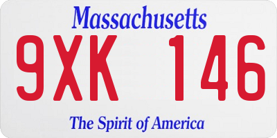 MA license plate 9XK146