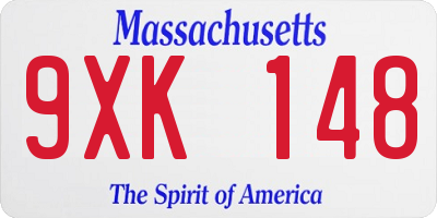 MA license plate 9XK148