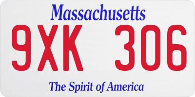 MA license plate 9XK306