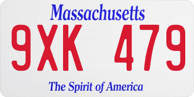 MA license plate 9XK479