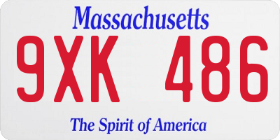 MA license plate 9XK486