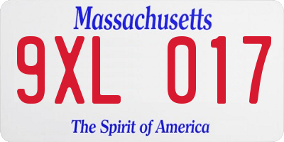 MA license plate 9XL017