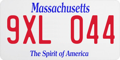MA license plate 9XL044