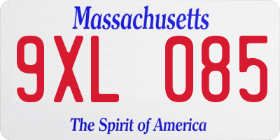MA license plate 9XL085