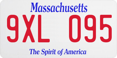 MA license plate 9XL095