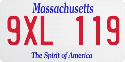 MA license plate 9XL119
