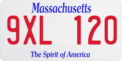 MA license plate 9XL120