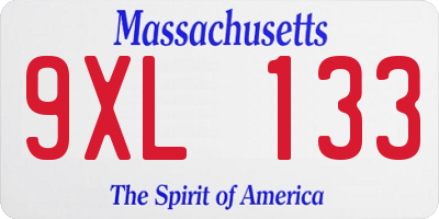 MA license plate 9XL133