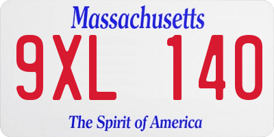 MA license plate 9XL140