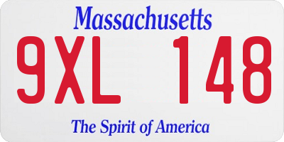 MA license plate 9XL148