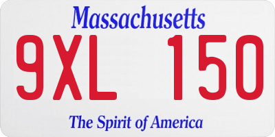 MA license plate 9XL150