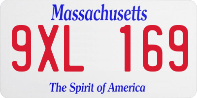 MA license plate 9XL169