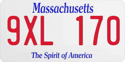 MA license plate 9XL170