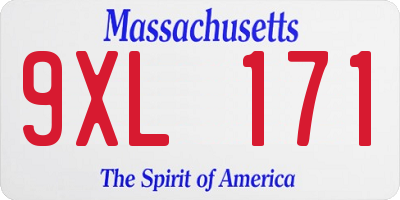 MA license plate 9XL171