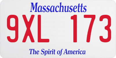 MA license plate 9XL173