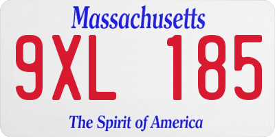 MA license plate 9XL185