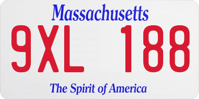 MA license plate 9XL188