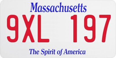 MA license plate 9XL197