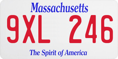 MA license plate 9XL246