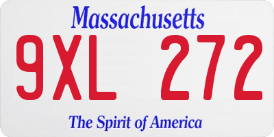 MA license plate 9XL272