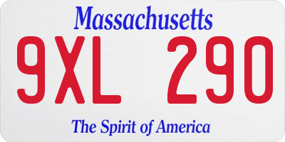 MA license plate 9XL290