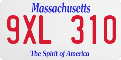 MA license plate 9XL310