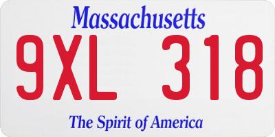 MA license plate 9XL318