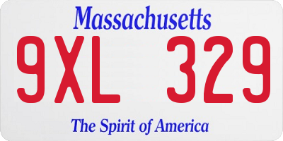MA license plate 9XL329