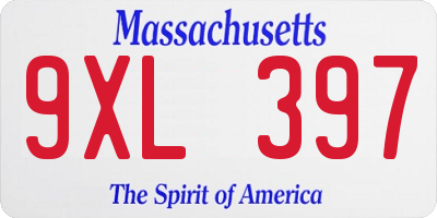 MA license plate 9XL397