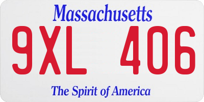 MA license plate 9XL406