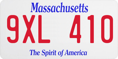 MA license plate 9XL410