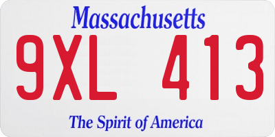 MA license plate 9XL413