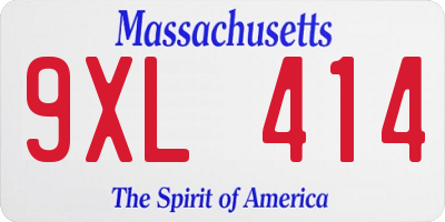 MA license plate 9XL414