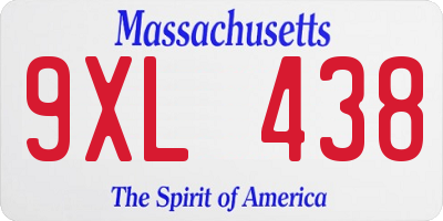 MA license plate 9XL438
