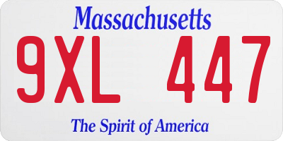 MA license plate 9XL447
