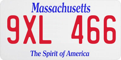 MA license plate 9XL466