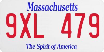 MA license plate 9XL479