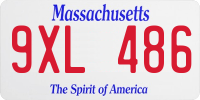 MA license plate 9XL486
