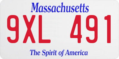 MA license plate 9XL491
