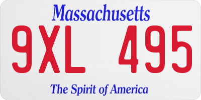MA license plate 9XL495