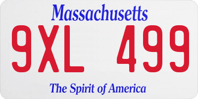 MA license plate 9XL499