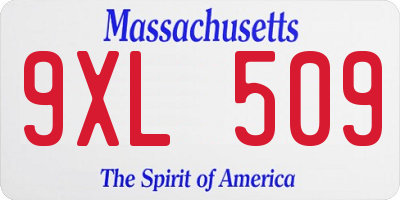 MA license plate 9XL509