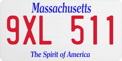 MA license plate 9XL511