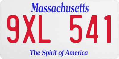 MA license plate 9XL541