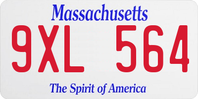 MA license plate 9XL564
