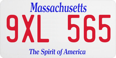 MA license plate 9XL565