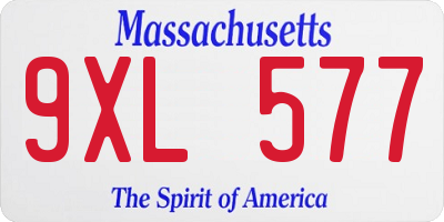 MA license plate 9XL577