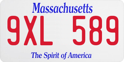 MA license plate 9XL589